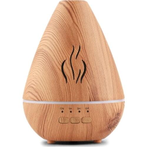 Electric Air Humidifier, Wood Grain Aroma Diffuser, Mini Sprayer with USB, LED Light