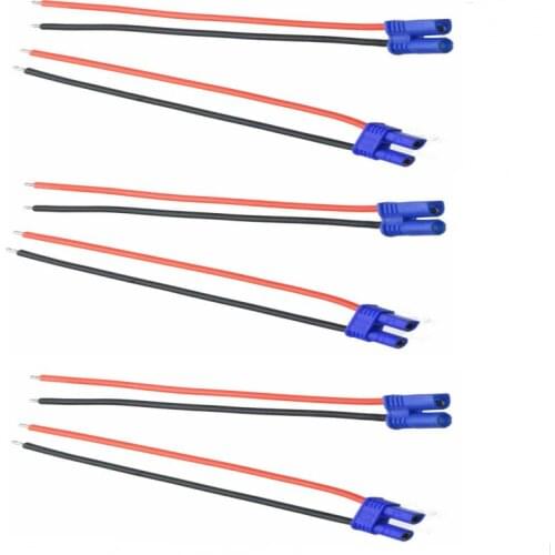 EC2 Pigtail Cable Male Female EC2 2mm Bullet Connector Plug 100mm 18awg Soft Silicone Wire for RC hobby Quadcopter Lipo Battery