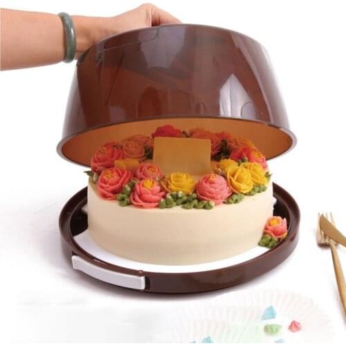 Cake Box Portable Birthday Cake Takeout Packing Rounded Plastic Baking Beginner Tools Cake Stand With Cover Crisper 6-8inch 1set