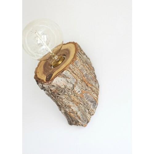 Creative solid wood LED bedside wall lamp hotel corridor restaurant garden decorative light personality pastoral home decoration