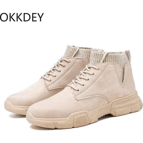 Autumn 2021 Martin boots mens new breathable medium high top boots non slip sock sleeve casual work wear shoes mens Boots