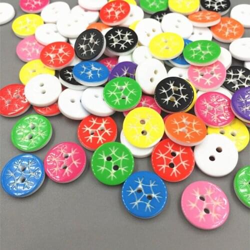 DIY 200pcs Christmas Snowflake pattern Resin Buttons Sewing scrapbooking crafts 13mm