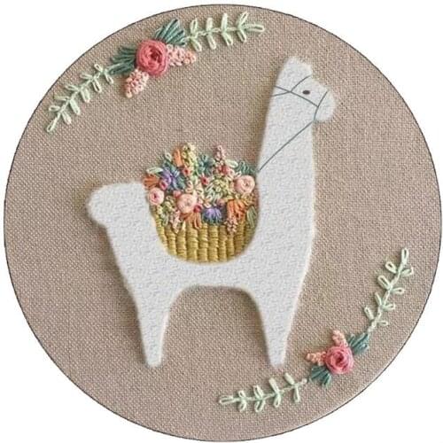 15x15cm Cartoon embroidery European embroidery kit simple three-dimensional embroidery Ribbon kit embroidery needlework