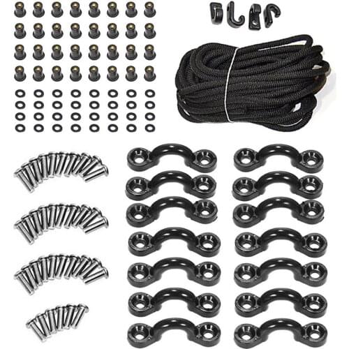 Kayak Elastic Rope Kit Deck Bungee Rigging Kit With Screw Nut C Type Buckle J Buckle Outdoor Tool For Kayak Boat Or Canoe
