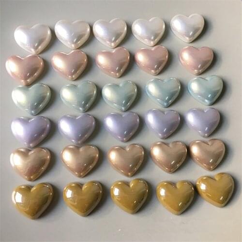 New style 50pcs/lot color print cartoon hearts shape resin beads cabochon diy jewelry earring/garment accessory