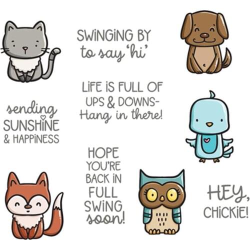 Swinging By Animals Clear Stamps With Metal Cutting dies for DIY Scrapbooking Paper Cards Silicone Transparent Stempels Seal New