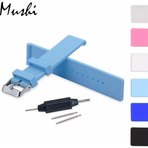 Silicone Watch Strap Diver Watch Band Rubber Wrist Watch Bracelet 12/14/16/18/20/22/24 mm with Stainless Steel Buckle Clasp