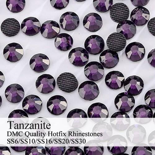 Polaris SS6-SS30 Machine Cut Tanzanite Strass DMC Hotfix Rhinestones For Garment Accessories