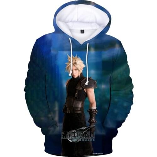 Final Fantasy VII Remake Print Men Hoodies Sweatshirt Hip Hop Streetwear Thin Sweatshirts Final Fantasy VII Remake Hooded Hoodie