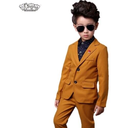 Flower Boys Formal Suits Wedding Birthday Party Jackets Pants 2Pcs Gentleman Kids Children Tuxedo Blazer Costumes Clothes