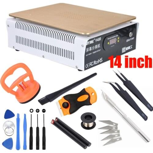 UYUE 948R New Mobile Phone Built-in Pump Vacuum Metal Body Glass LCD Screen Separator Machine+LED Display For Max 14 Inch LCD