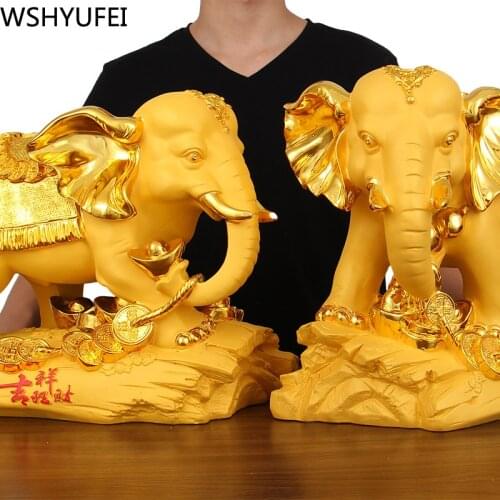 WSHYUFEI Home Crafts Accessories Elephant Shape Resin Decoration Creativity Household Office Desktop Ornament animal Figurines
