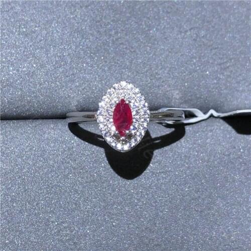 Best selling style natural pigeon blood ruby ring 925 silver womens ring simple and elegant