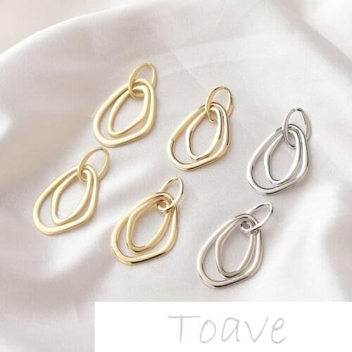 Gold-clad electroplating copper-plated real gold irregular water drop link diy simple wild earrings material accessories