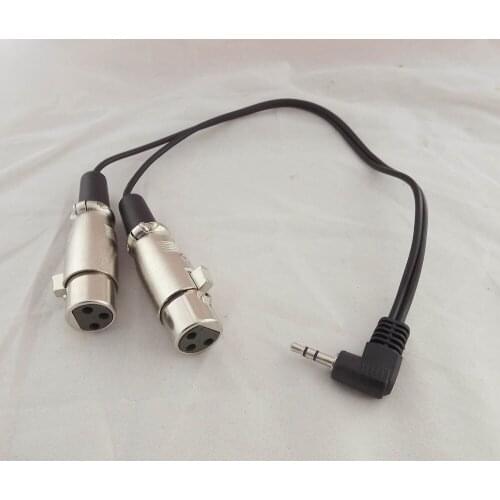 1pcs 1Ft Dual XLR 3 Pin Female To Right Angle 3.5mm 1/8" TRS Stereo Microphone Cable