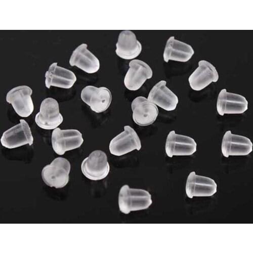 100pcs/lot Plastic Ear Plugging Earrings Jewelry Accessories Bullet blocked Earring back
