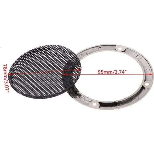 2 Pcs 3" inch Black Speaker Cover Decorative Circle Metal Mesh Grille