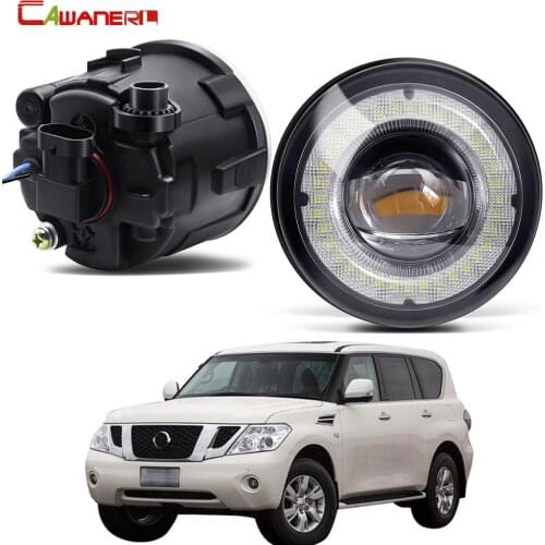 2 X Car Front Bumper Fog Light Assembly LED Angel Eye DRL Daytime Running Light 30W 12V For Nissan Patrol 3/III Y62 2010-2015