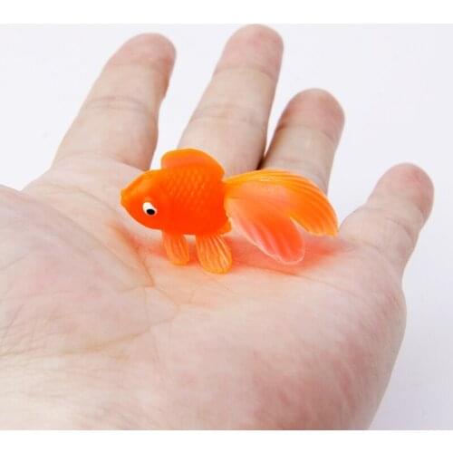 20pcs Rubber Simulation Small Goldfish Gold Fish Kids Toy Decoration Bath Toy