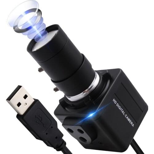 4K 3840x2160 USB Webcam 5-50mm Manual Varifocus Lens Mini Computer Camera for PC Laptop