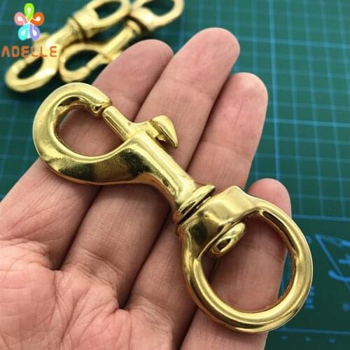 5pcs 100% Solid Brass Eye Swivel Bolt Snap hook clip for bags Pet Tents Leash Key Ring Free shipping 7 sizes