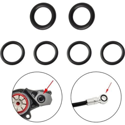6pcs/set Mountain Road Bike Disc Brake Caliper Sealing Ring O-Ring Brake Piston Bicycle PE Wear-Resistant Sealing Ring Parts