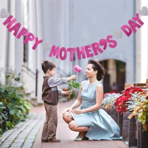 3M Happy Mothers Day I Love Mom Birthday Party Letter Banner Decoration Supplies Wedding Party Holiday Banner Props