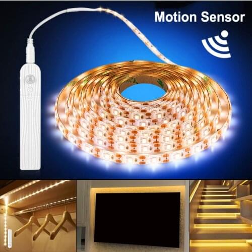 LED Wireless Motion Sensor Strip Light TV Backlight Lighting for Home Room Bed Cabinet Closet Stairs Night Light Lamp Waterproof
