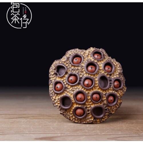 Purple sand tea with ornaments tea stage tea art Kung Fu tea set water spray tea fun tea sea small boutique personality