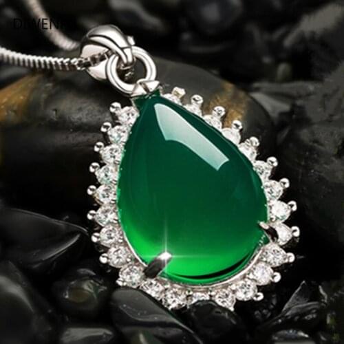 Pure Bizuteria Emerald S925 Sterling Silver Necklace Pendant for Women Fine Emerald Gemstone Bohemia Silver 925 Jewelry Pendant