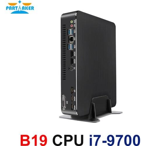 Partaker Gaming Computer MINI PC Core i7-9700 GTX1050TI 4G 2*DDR4 Windows Mini PC M.2 NVMe HDMI2.0 Graphics 630 AC
