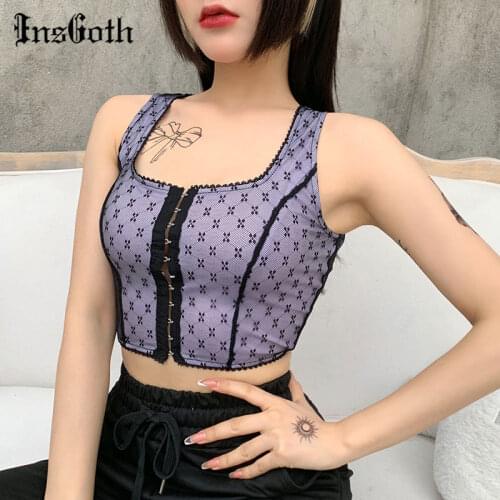 INSGOTH Women's Cropped Tank Tops