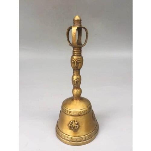 Chinese collection decorative feng shui exorcism wealth brass Buddha bell