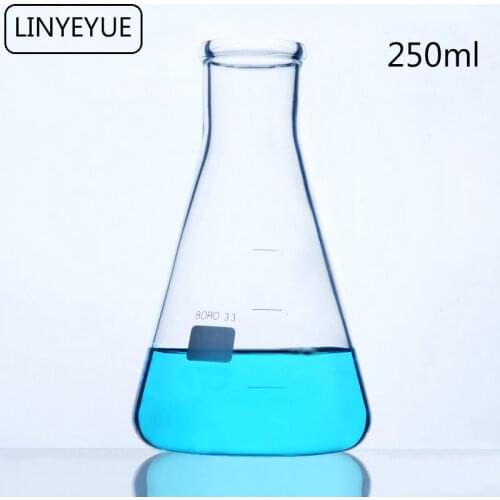 LINYEYUE 250mL Glass Conical Flask Chemistry Erlenmeyer Flask Borosilicate high temperature resistance Laboratory Equipment