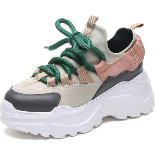 Nice Spring Autumn Women Casual Shoes Comfortable Platform Woman Sneakers Ladies Trainers Chaussure Femme Tenis Feminino 8CM