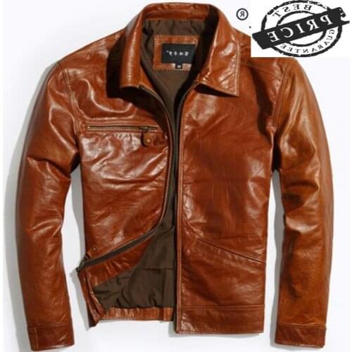 Autumn Genuine Winter Leather Jacket Men Streetweaar Real Leather Coat Man Moto Biker Vintage Cow Leather Jackets Coats