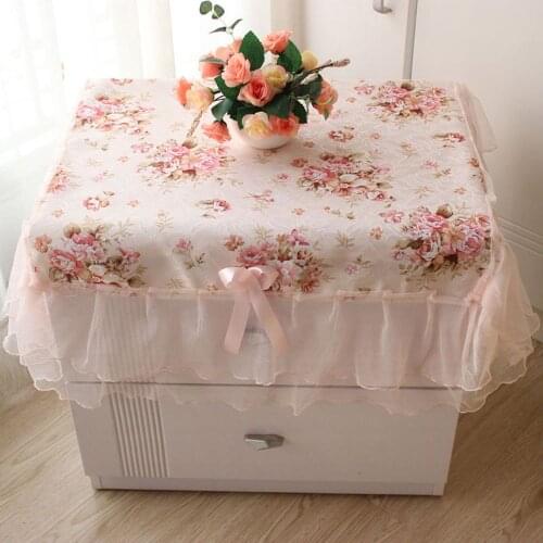 1pc 75*80cm Square Lace Tablecloths Fashion Dust-proof Flowers Printed Home Table Decoration Lace Cloths Cover