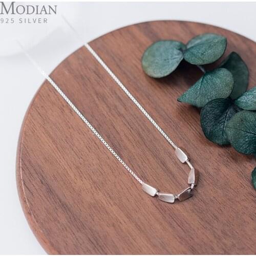Modian Hight Quality Silver Beans Pendant Necklace for Women Adjustable Sterling Silver 925 Link Chain Necklace Fine Jewelry