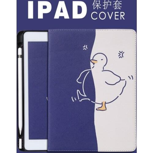 Cartoon Duck for IPad Pro 2020 2018 AIR 3 10.5 Inch Case 2017 2018 Air 2 9.7 Mini 5 Cover Capa Protective Back Cover Pencil Slot