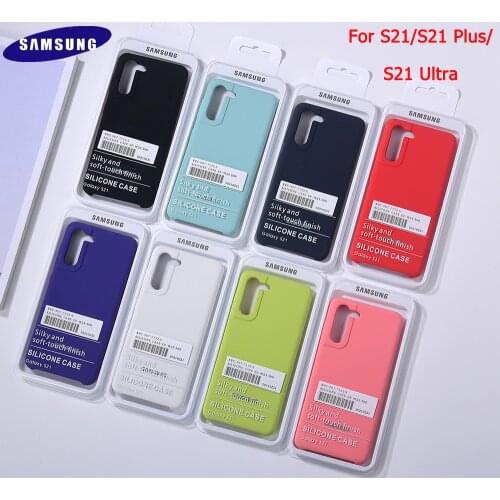 Original Samsung Galaxy S21 Ultra/S21 Plus/S21 5G Silky Silicone Case Soft-Touch Luxury Back Protective Cover For S30 Ultra S30