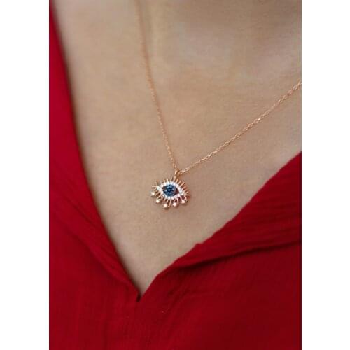 925 sterling Silver Necklace Evil Eye Silver Necklace Elegant Design Welcome Quality Wink Attractive Convenient 2021 Trend Style Fashion New jewelry Model