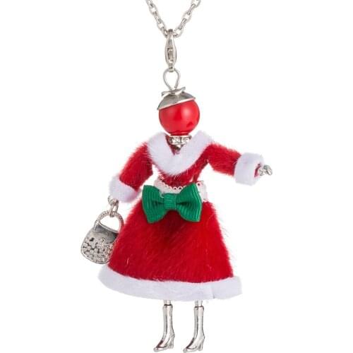 Lovely Doll Pendants Necklaces For Women Chic Long Chain 4 Style Figure Doll Necklaces Fashion Christmas Jewelry Clothing Party