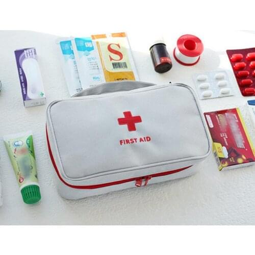 Portable Hand-held First Aid Medicine Kits Drugs Sorting Storage Of Sundries Portable Travel Home Emergency Red Blue Gray