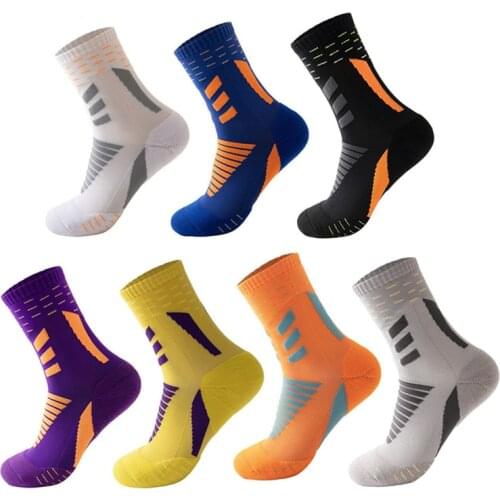 Professional Running Socks Cotton Thick Long Socks Summer Breathable Basketball Tennis Men Sports Short Socks Shock Absorption