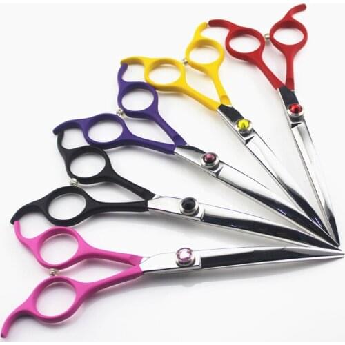 Professional Japan 440c steel 6.5 inch Pet dog grooming cut hair scissors cutting barber makas pet shears Hairdressing Scissors