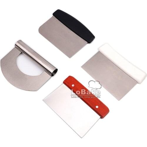 4 designs stainless steel dough cutter Vegetable cabbage cutters cake scraper Grass Cutter safety cutter knife kicthen tools