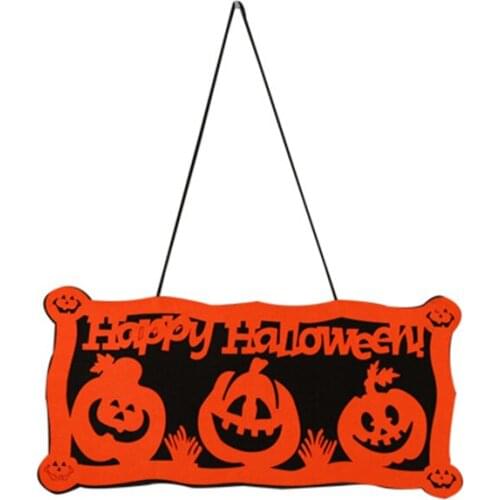 Happy Halloween Pumpkin Witch Hanging Ornaments Halloween Party Decoration Hanging Signs for Door Window Wall Home Decor