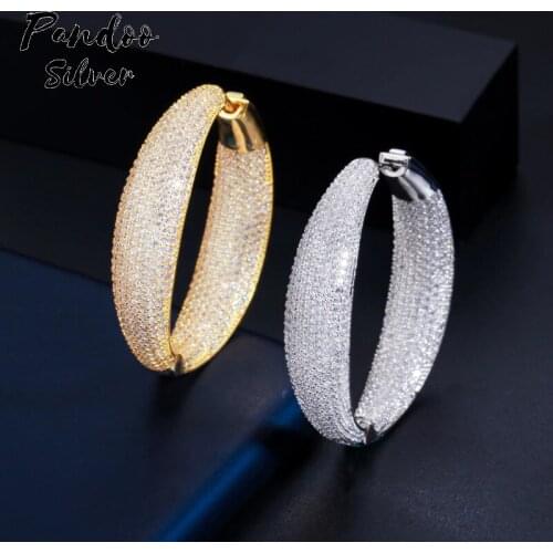 Micro Pave Cubic Zirconia Fashion Charm Statement Hoop Earrings Luxury Earrings Jewelry Gift For Women