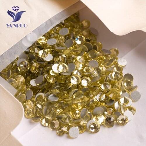 YANRUO 2058NoHF SS3-SS34 Jonquil Strass Flat Back Crystal Stone DIY Non Hotfix Rhinestones For Nail Art Decorations