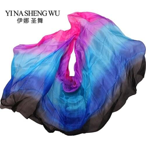 Belly Dance Stage Performance Props 100% Silk Veils Belly Dance Veil Black+Royal blue+Turquoise+Purple+Rose Color 250/270*114 cm